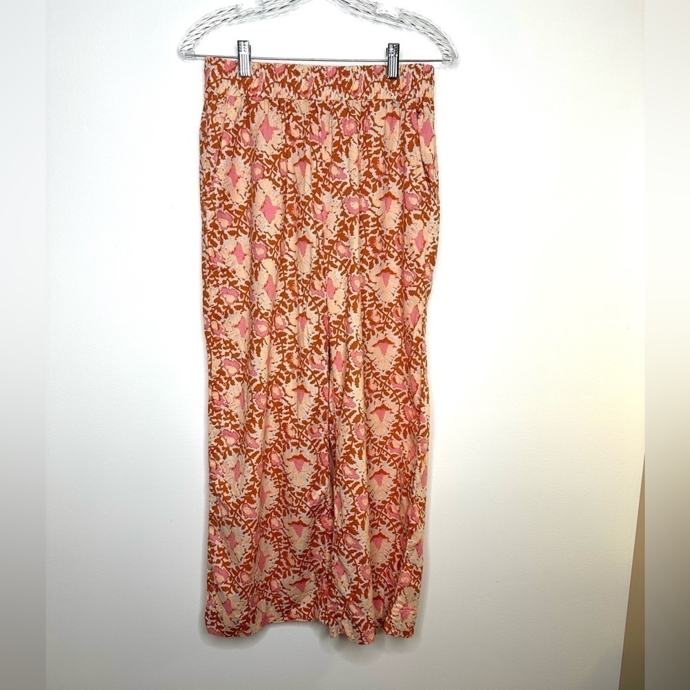 C&C California Linen Wide Leg Floral Pants